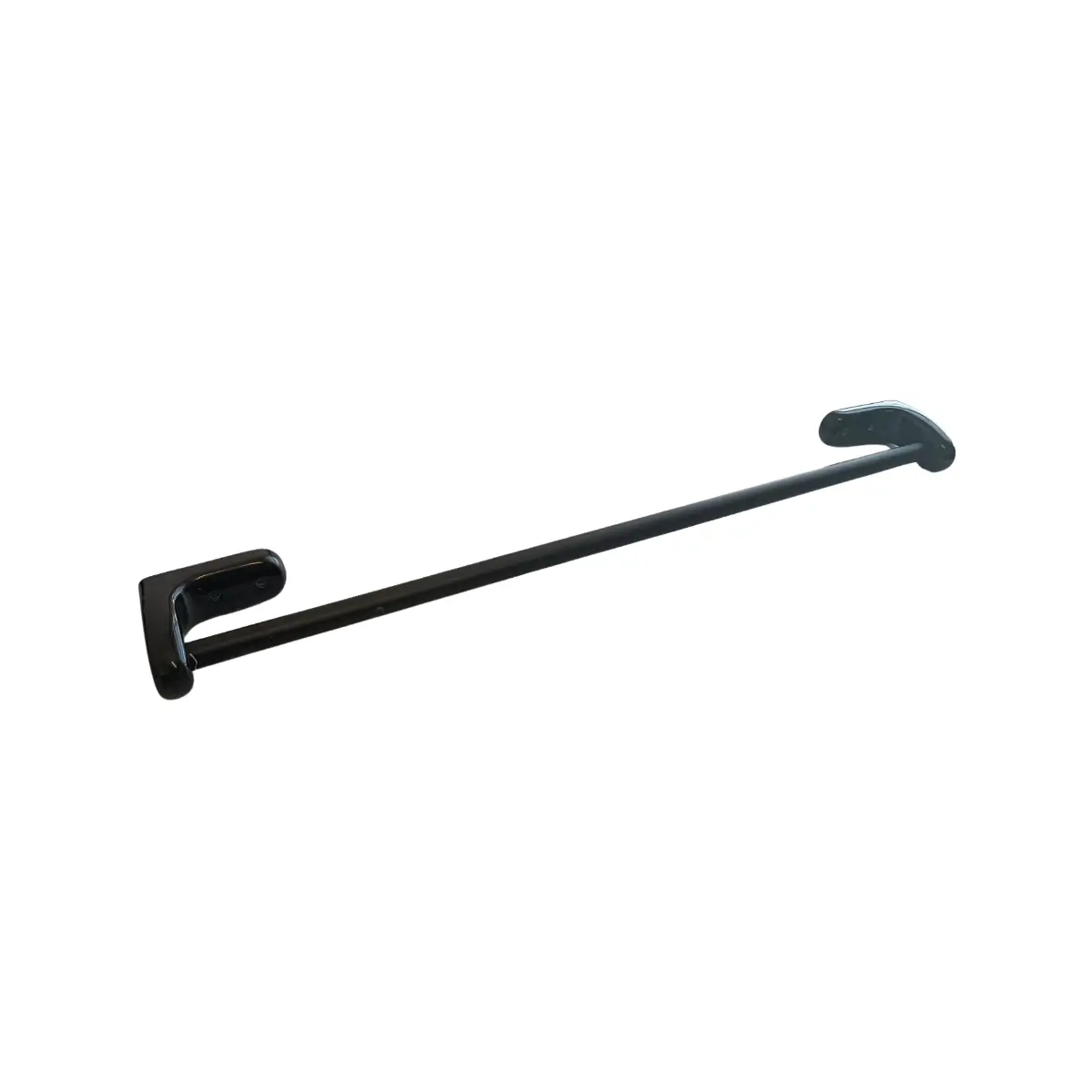 Black single towel rail 700mm