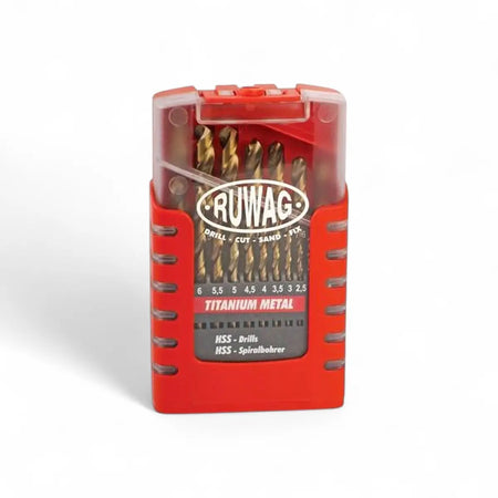 Titanium Metal Drill Bit Grip Box Set (19-Piece)