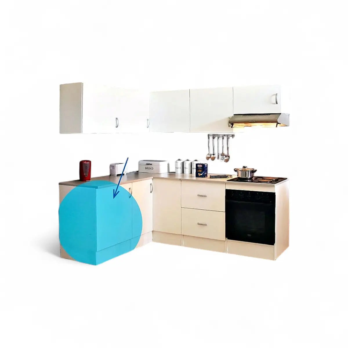 Modular Standard 600mm Base Cabinet - 1 Door White