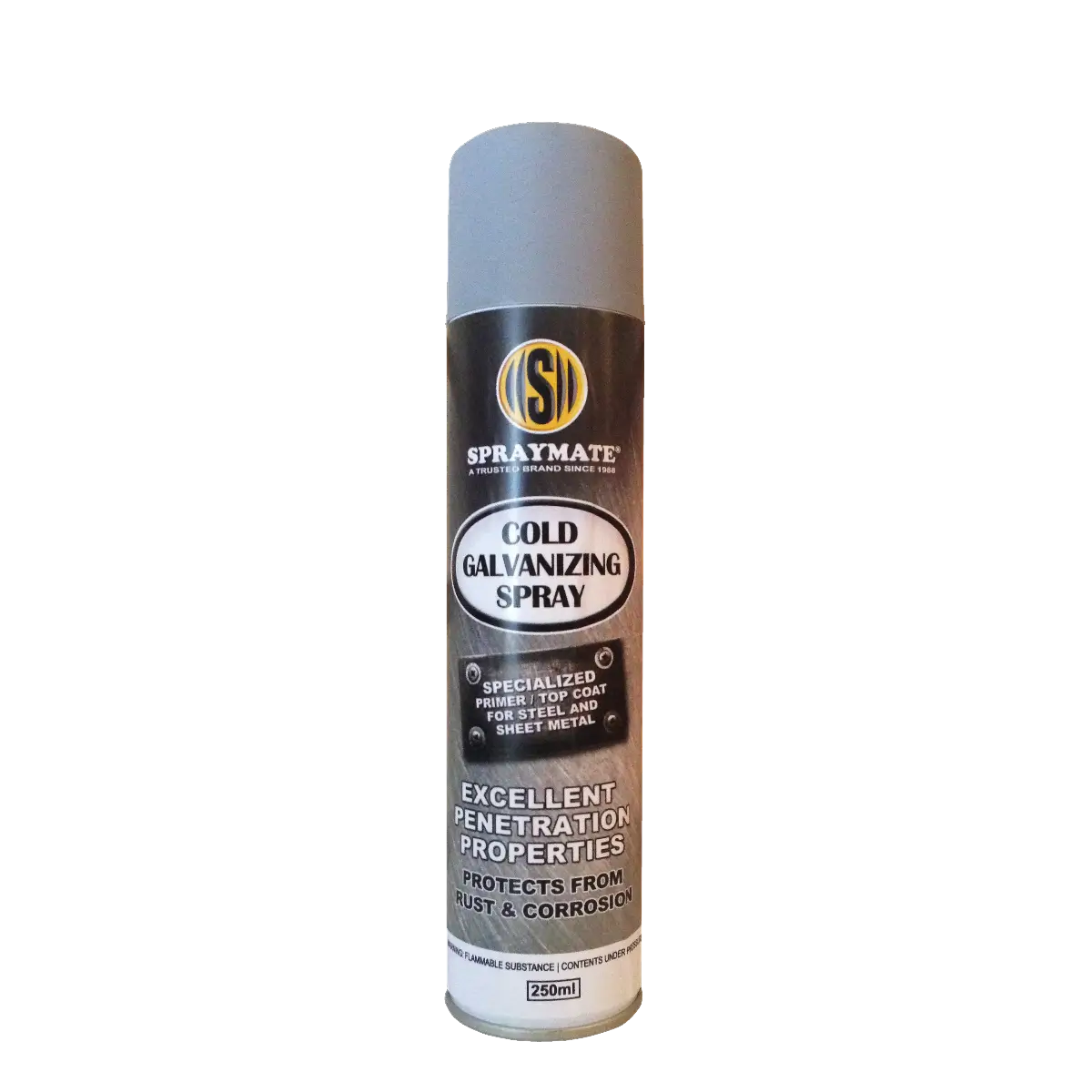 Cold galvanising zinc spray can