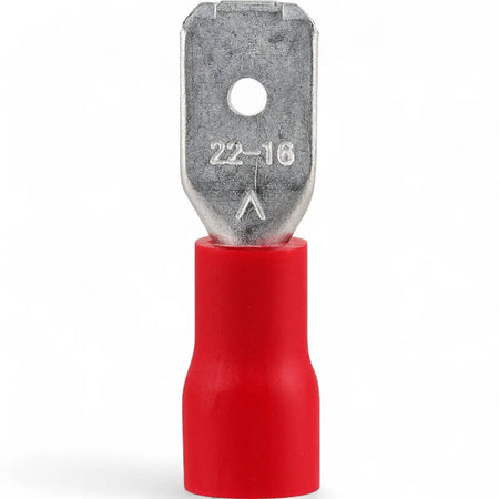 Pre-Insulated Male Disconnect Terminal - Red 6.3mm (25-Pack)