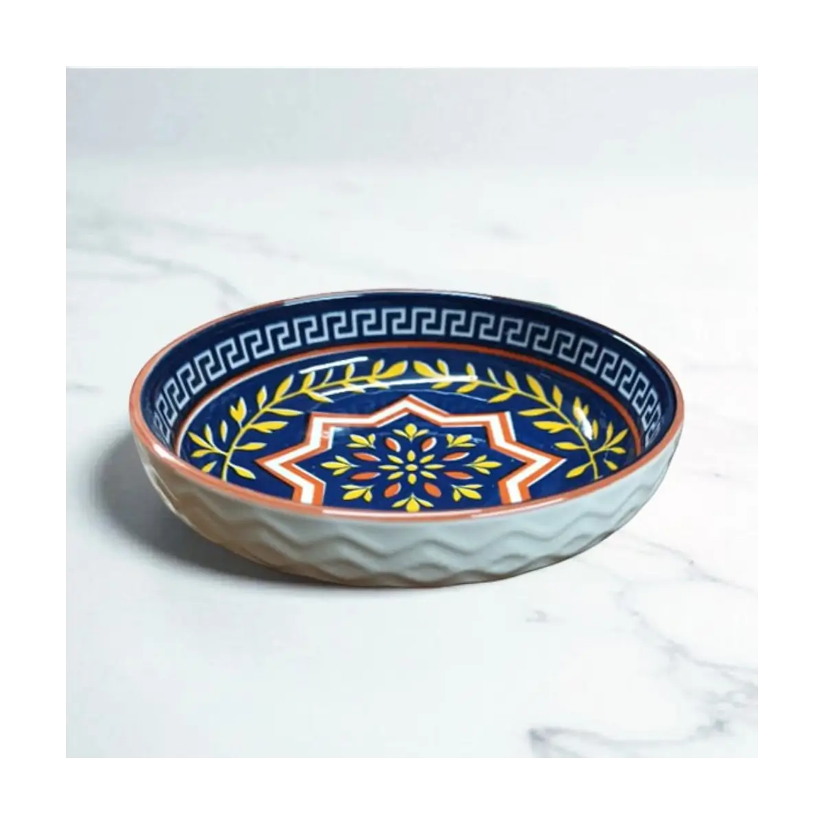 Embossed ceramic dish 15.3cm