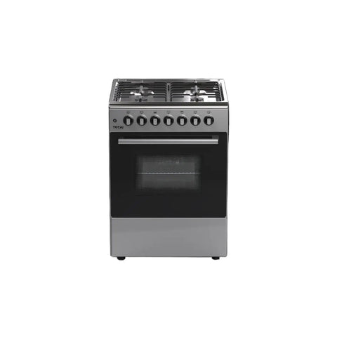 totai stainless steel four burner gas stove with integrated oven and viewing window