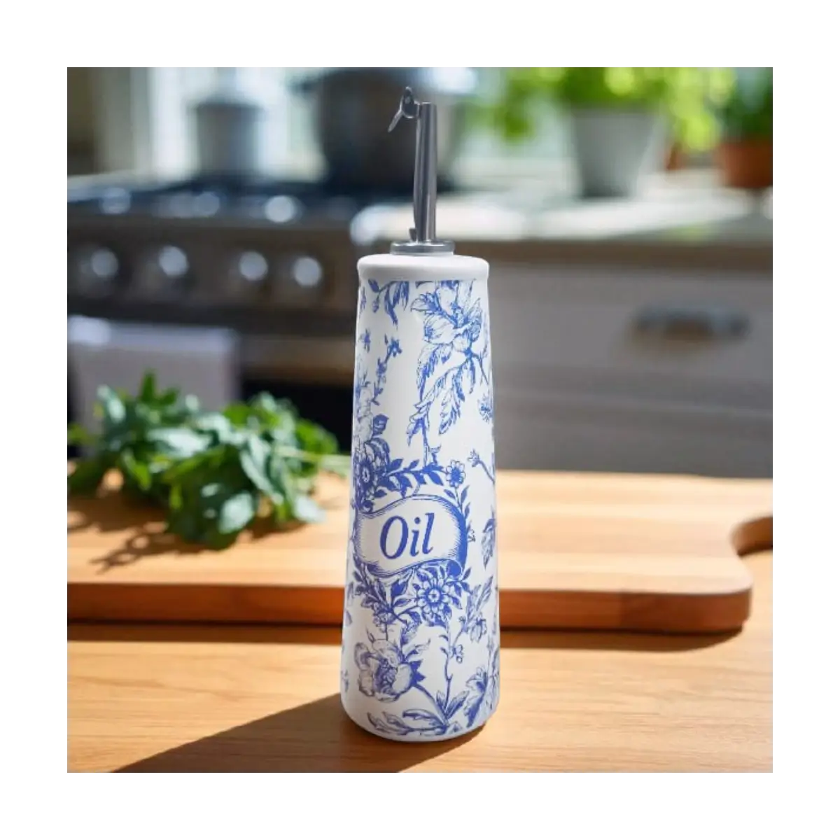 Ceramic olive oil bottle dispenser