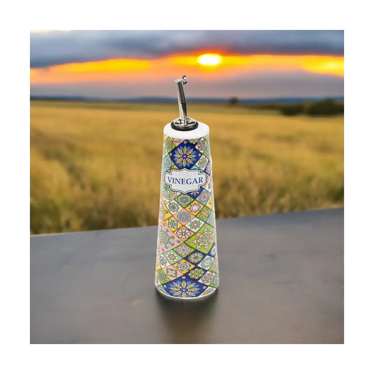 Ceramic vinegar dispenser bottle