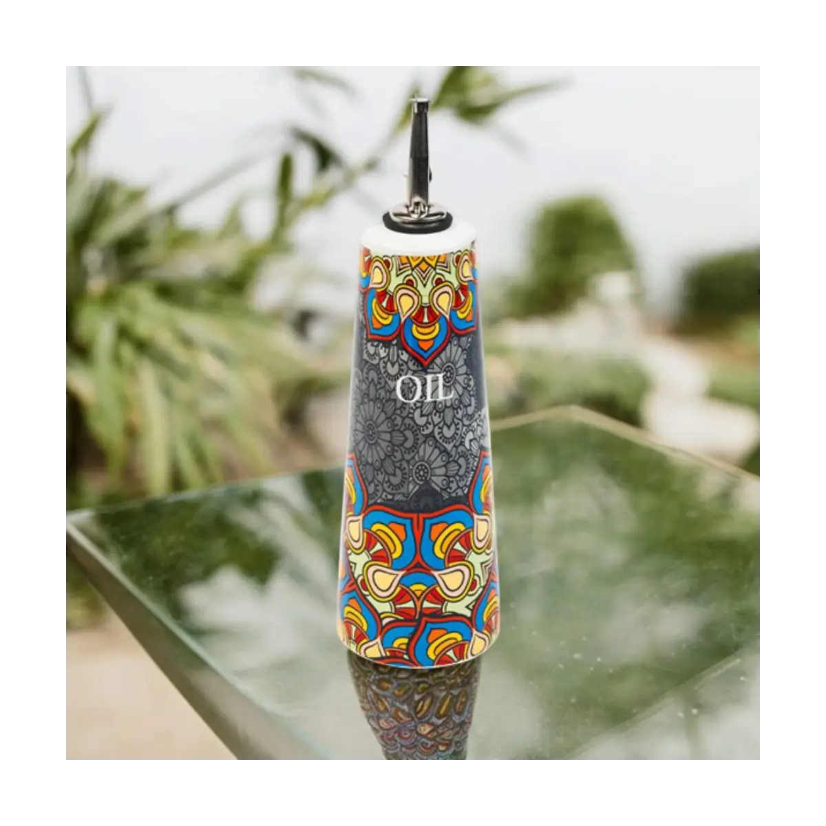 Ceramic oil dispenser bottle