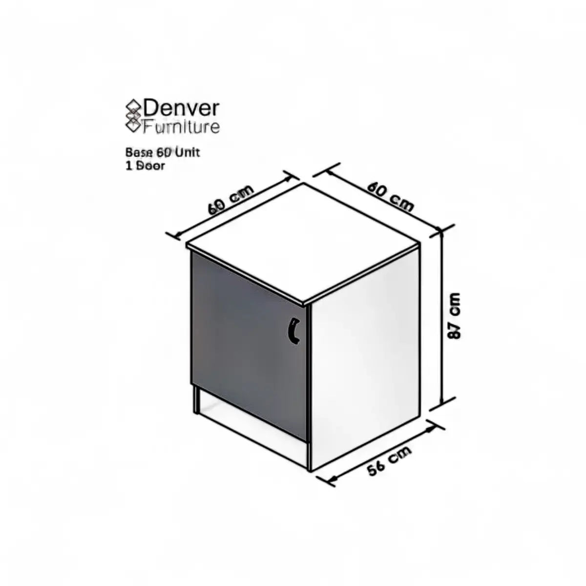 Modular Standard 600mm Base Cabinet - 1 Door White
