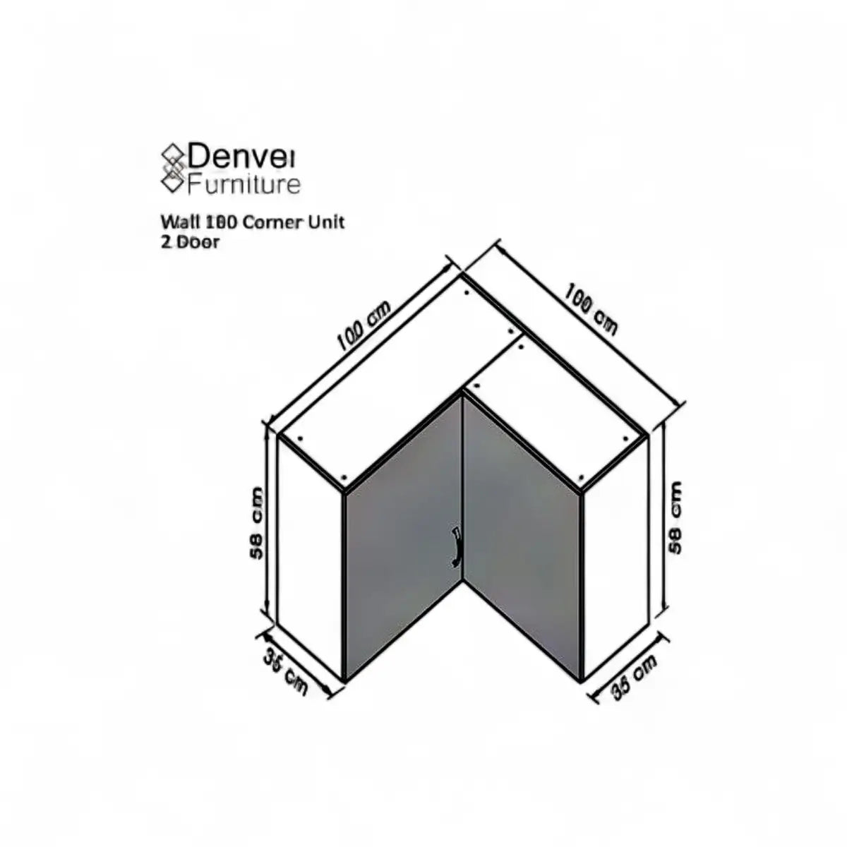 Modular Corner Wall Unit 1000mm - Vermont Slate