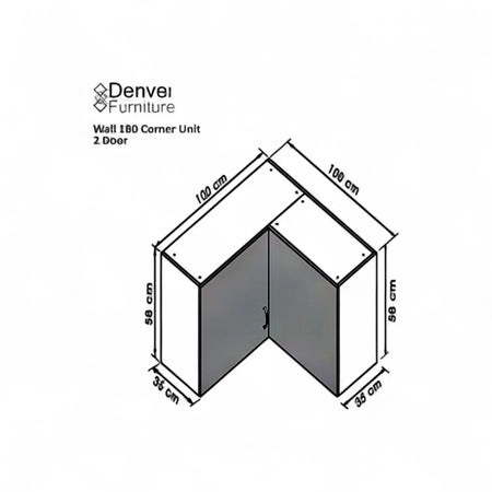 Modular Corner Wall Unit 1000mm - Vermont Slate
