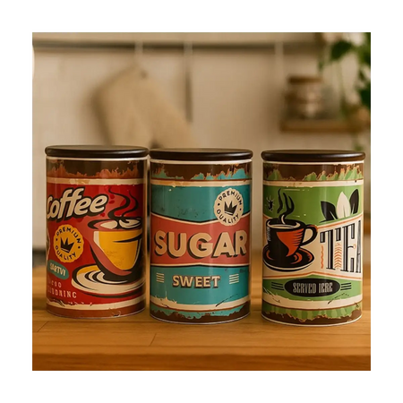Ceramic kitchen canister set