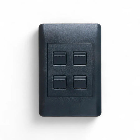 Lesco Switch Apollo 100X50Mm 4Lever 1W Edgy Sapphire Blk Light Switches