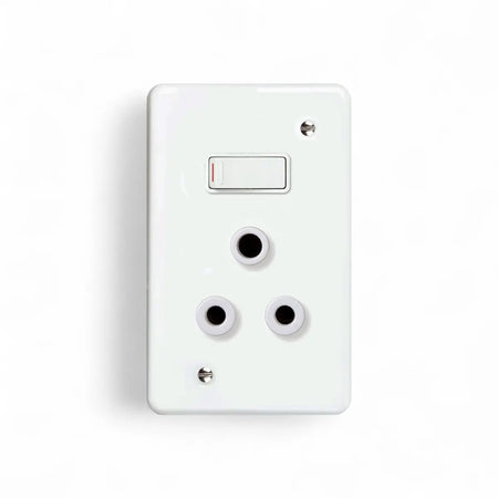 Lesco Switch Socket Single 100X50Mm Steel Sabs Switch Socket