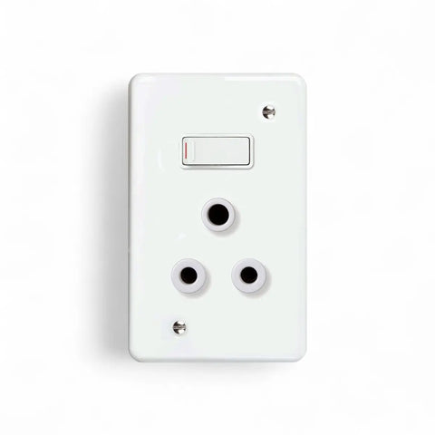 Lesco Switch Socket Single 100X50Mm Steel Sabs Switch Socket