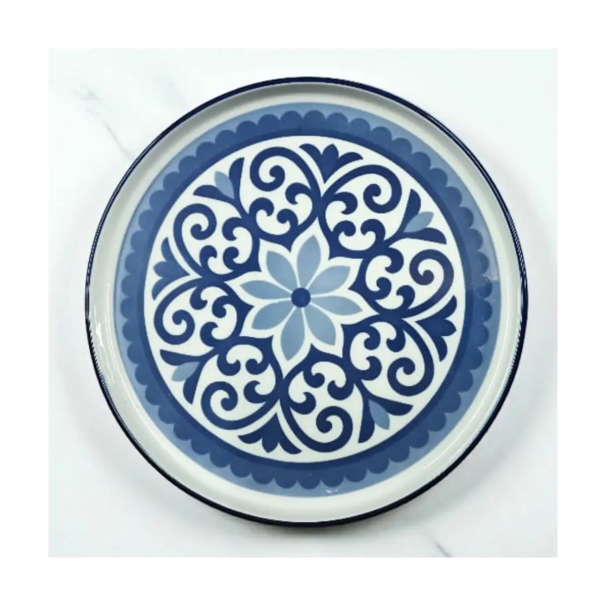 Stackable flat dinner plate