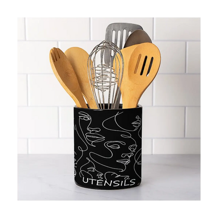 Ceramic countertop utensil crock