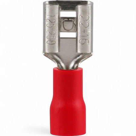 Pre-Insulated Female Disconnect Terminal - Red (25-Pack)