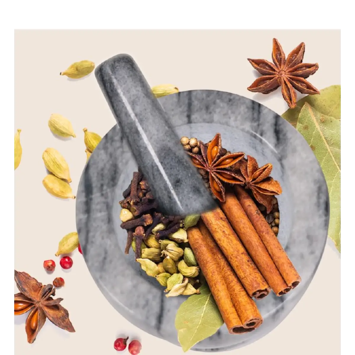 Stone mortar and pestle set