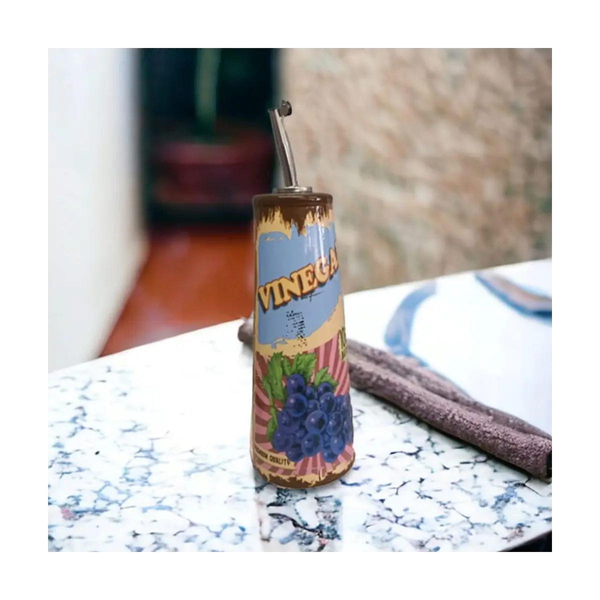 Ceramic vinegar dispenser bottle