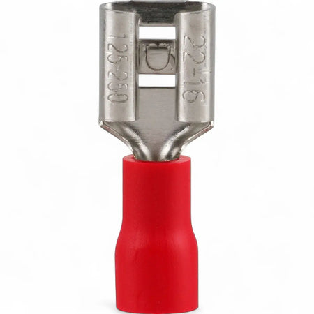 Pre-Insulated Female Disconnect Terminal - Red (25-Pack)