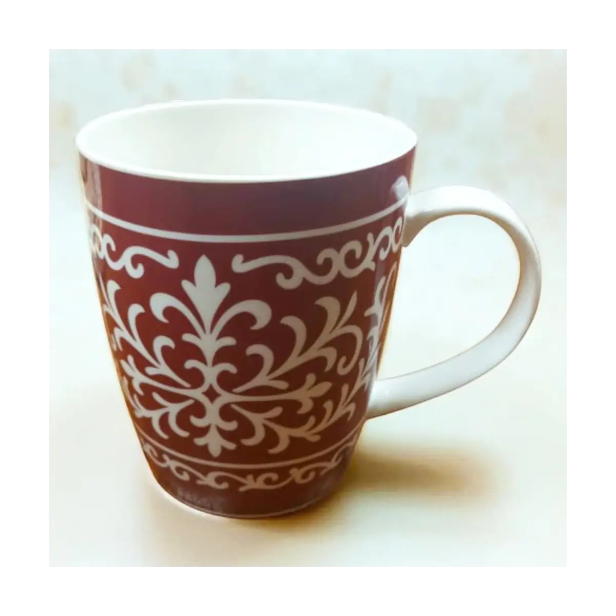 Patterned ceramic coffee mug