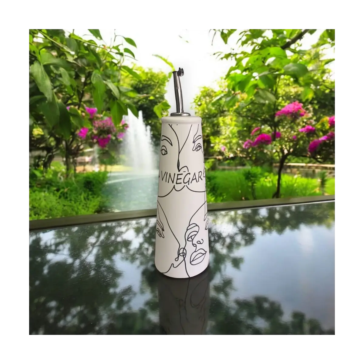 Ceramic vinegar bottle dispenser
