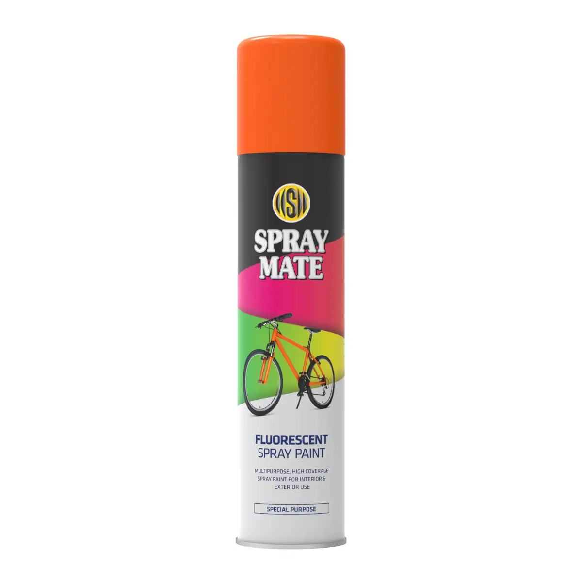 Fire orange spray paint can