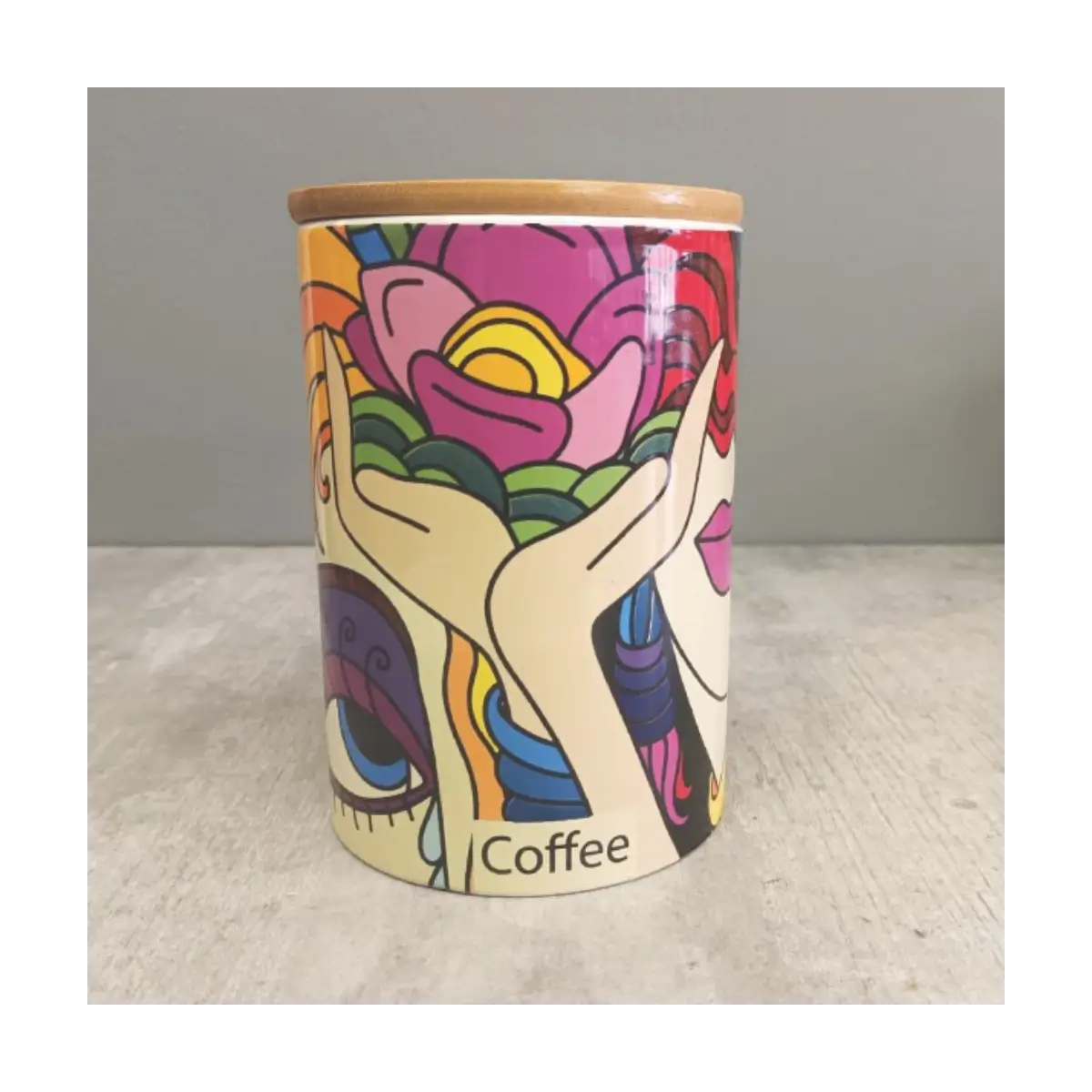 Ceramic kitchen canister set