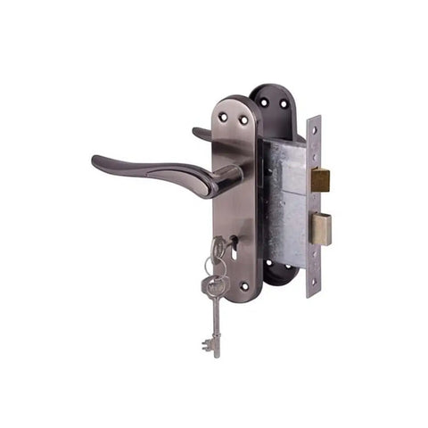 nickel finish yale dolce lever lockset with keys attached
