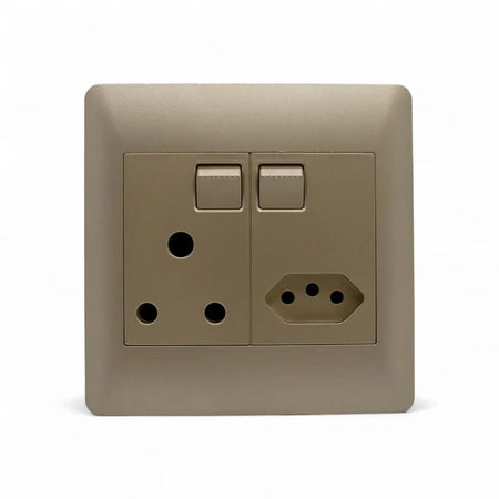 Lesco Apollo 100 X100 1X16Mma Sgl Soc & 1Xiec Elegant Gold Switch Socket