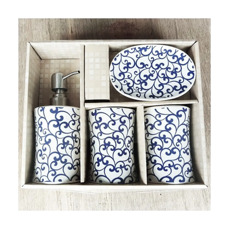 Four piece bathroom accessory set