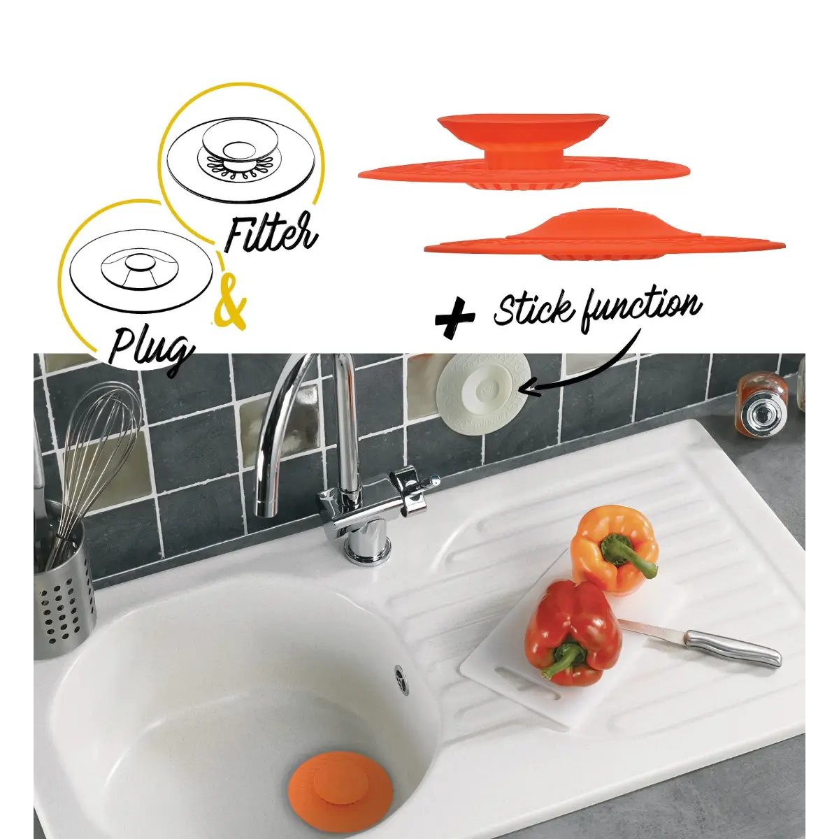 Red universal basin plug