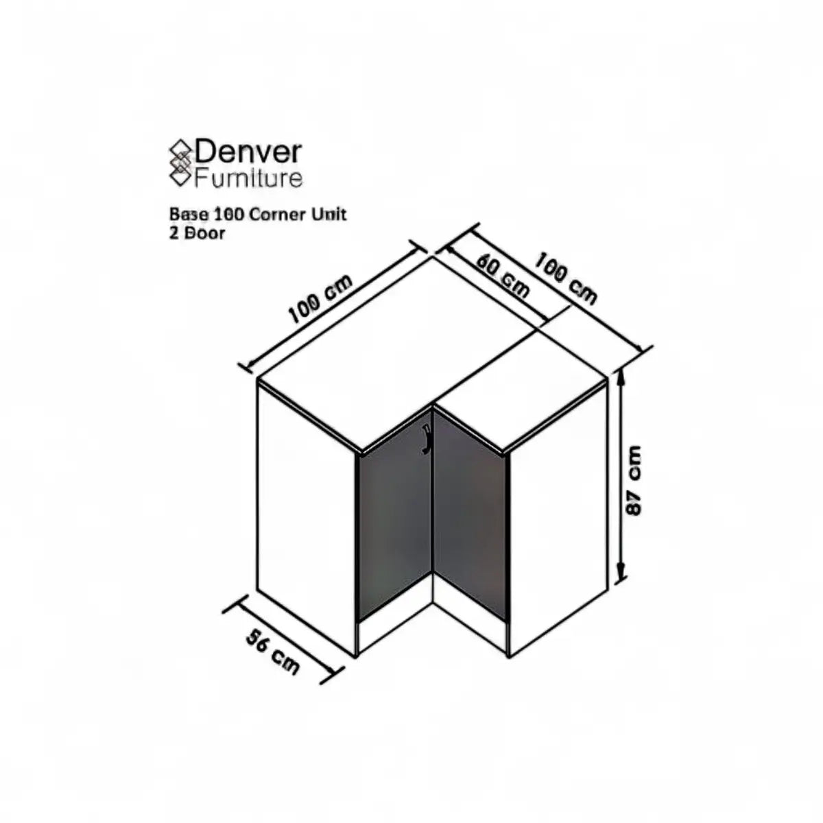 Modular Corner Floor Unit 1000mm - Vermont Slate
