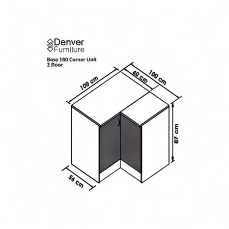 Modular Corner Floor Unit 1000mm - Vermont Slate