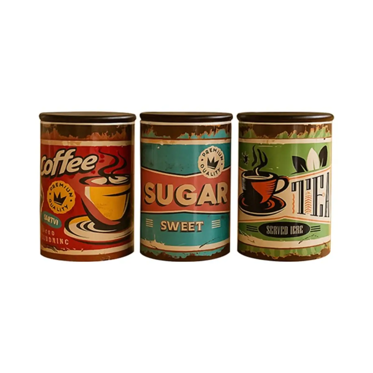 Ceramic kitchen canister set