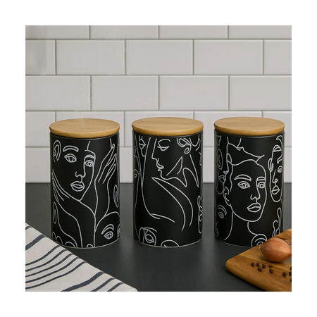 Ceramic kitchen canister set