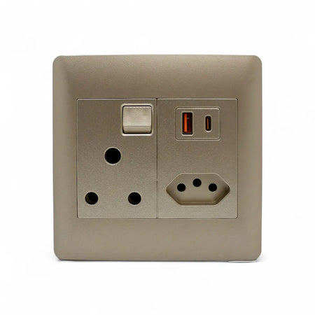 Lesco Apollo 100X100Mm 1X16Mma, 1Xiec, Usb 3.1 A+C Elegant G Switch Socket