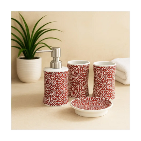 Four piece bathroom accessory set