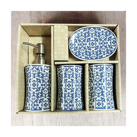 Four piece bathroom accessory set