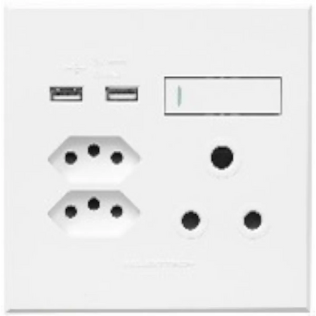 Double USB wall socket outlet