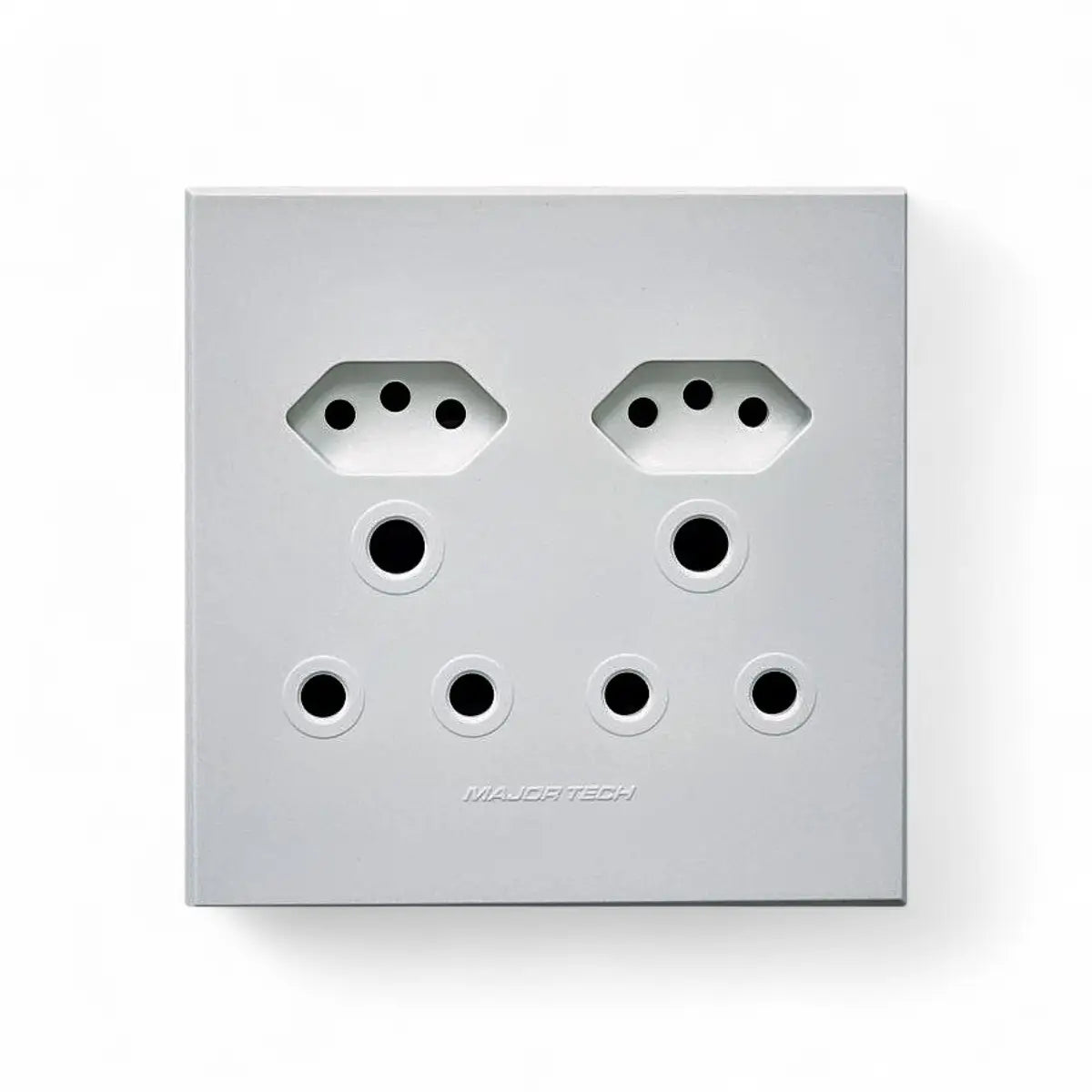 Major Tech RSA V-Slim Wt 100mmx100mm Socket Outlet Double