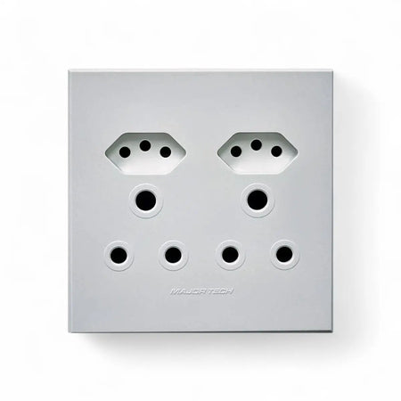 Major Tech RSA V-Slim Wt 100mmx100mm Socket Outlet Double
