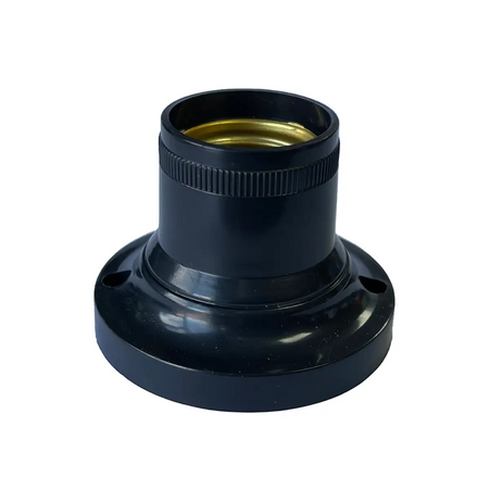 Black E27 lamp holder base mount