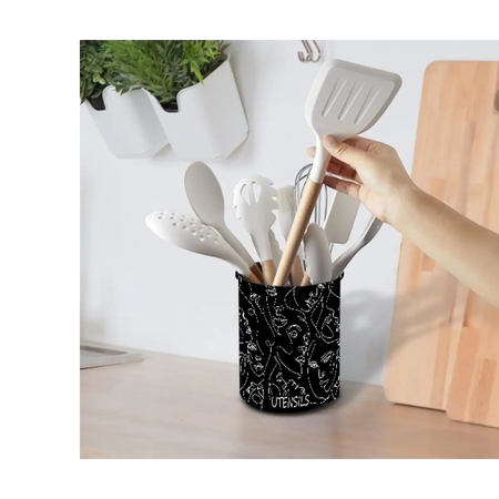Ceramic utensil storage crock