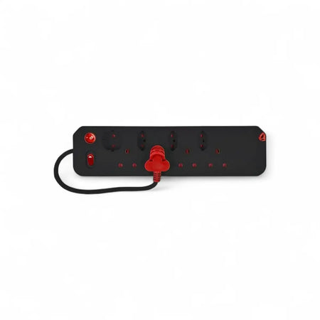 Gentech 8-Way Multiplug With Surge Protection & Single Switch (Black)