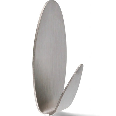 Self-Adhesive Stick-On Stainless Steel Oval Hook - Medium (3-Pack)