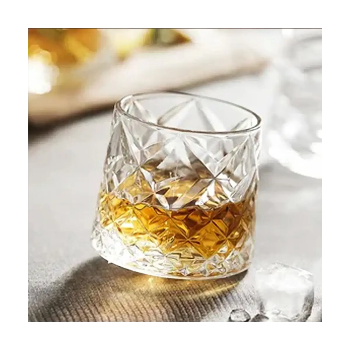 Spinning whiskey glasses set
