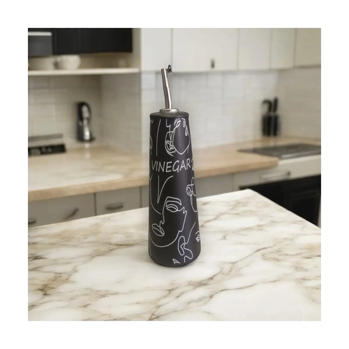 Ceramic vinegar dispenser bottle