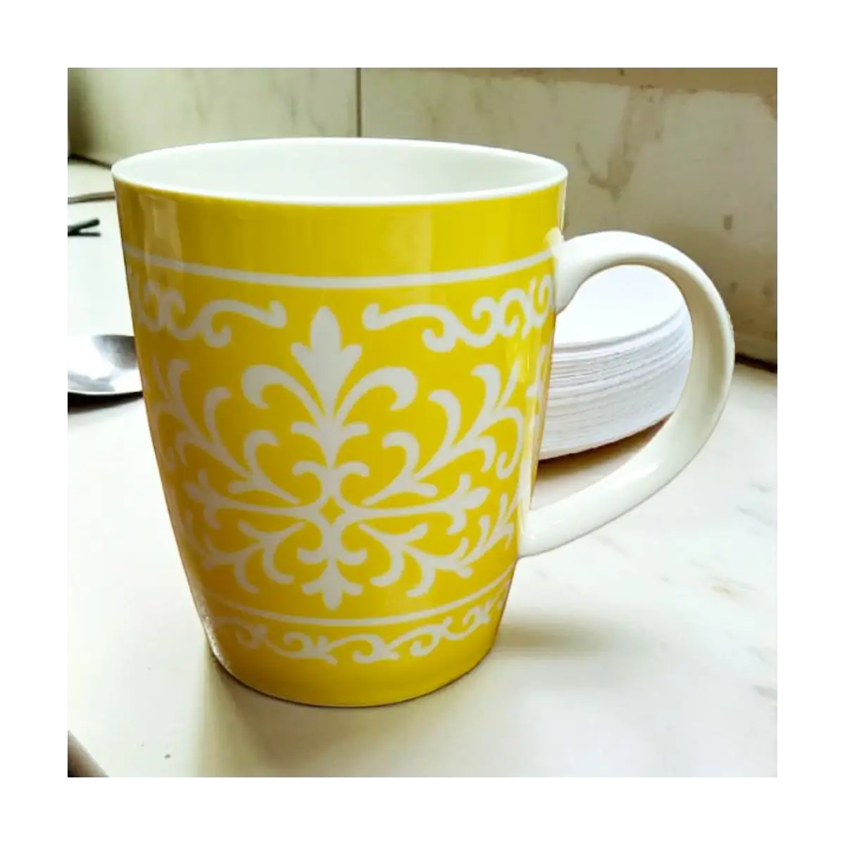 Patterned ceramic mug