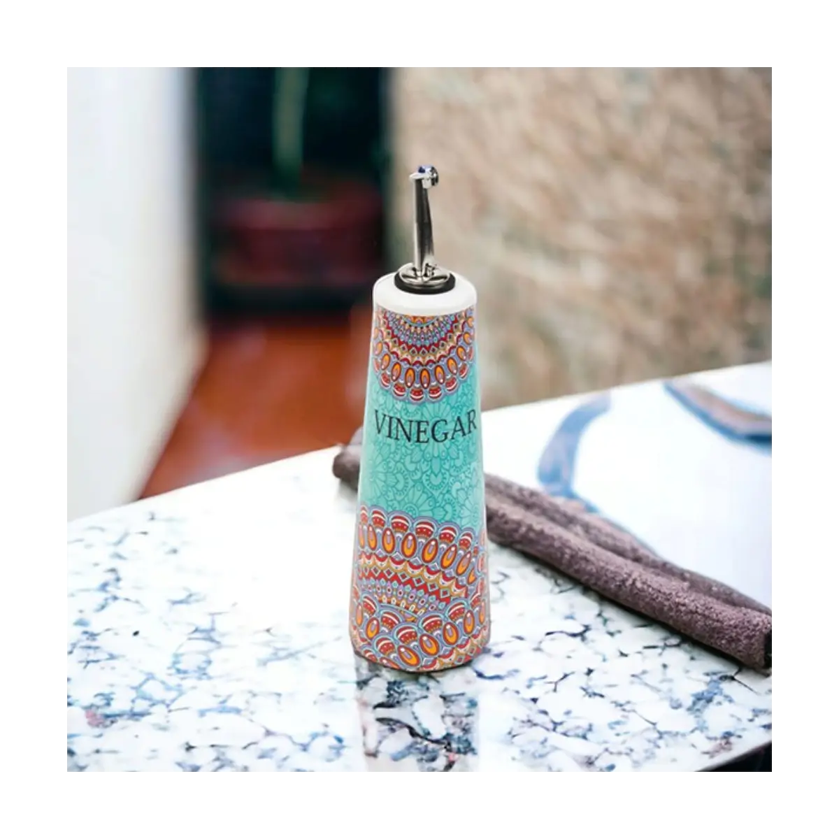 Ceramic vinegar dispenser bottle