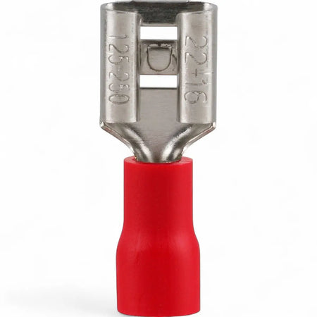 Pre-Insulated Female Disconnect Terminal - Red (25-Pack)